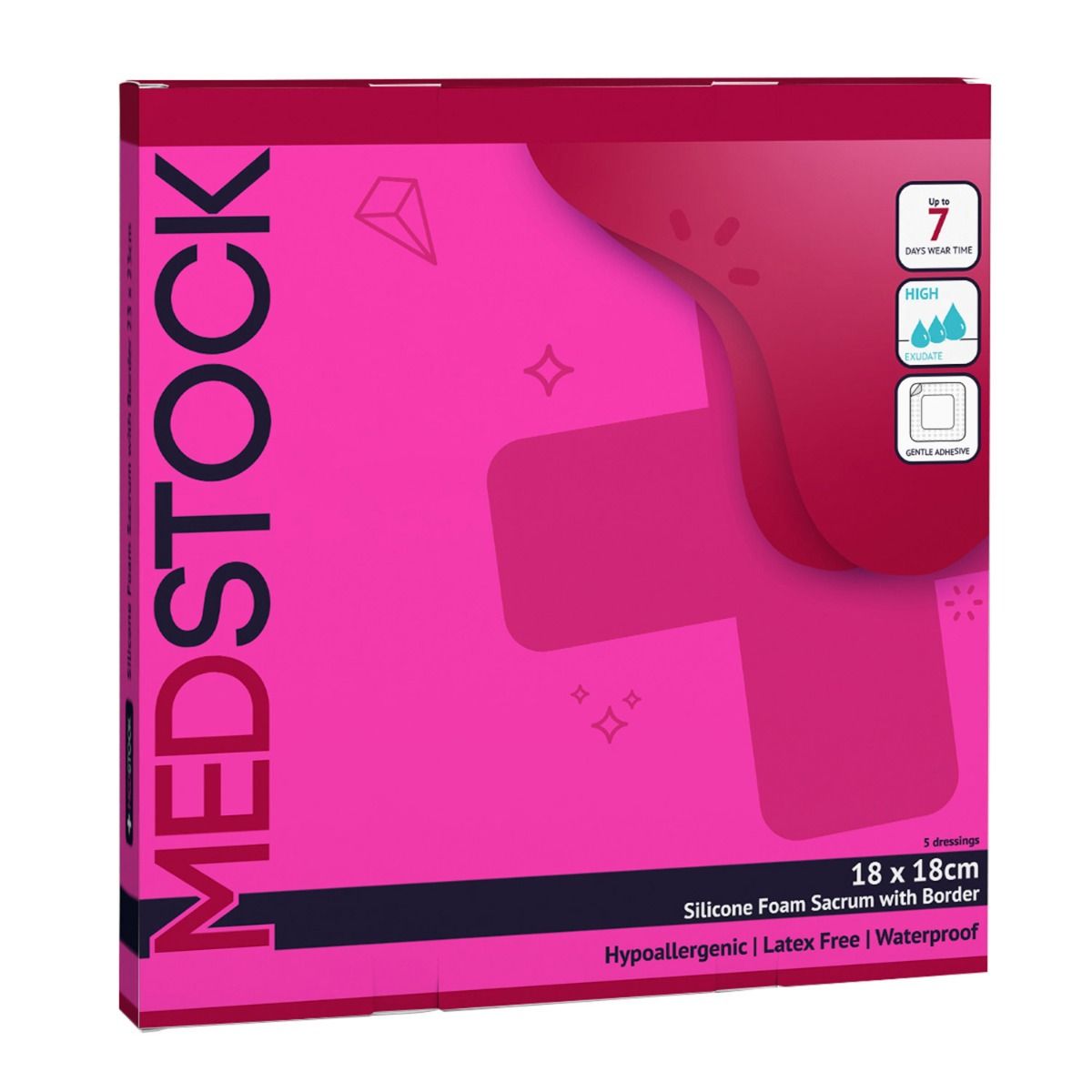 MEDSTOCK SILICONE FOAM DRESSING WITH BORDER SACRUM photo