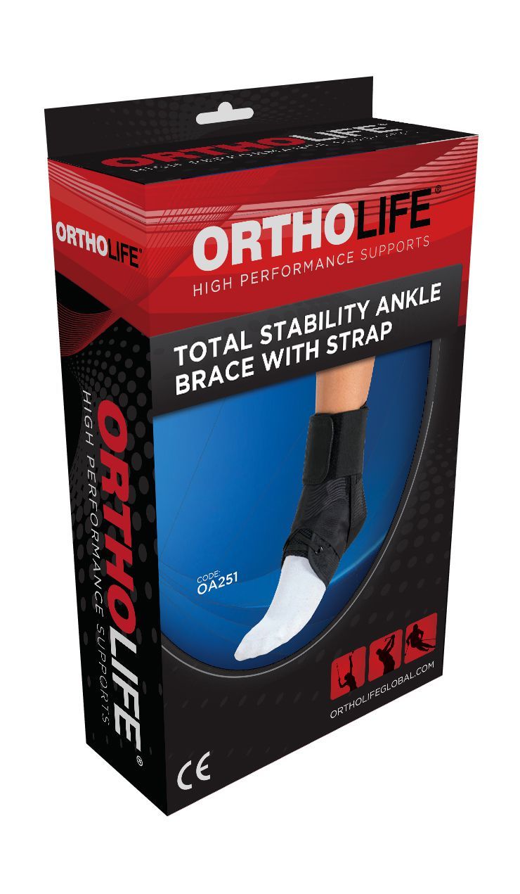 ORTHOLIFE TOTAL STABILITY ANKLE BRACE WITH STRAP photo