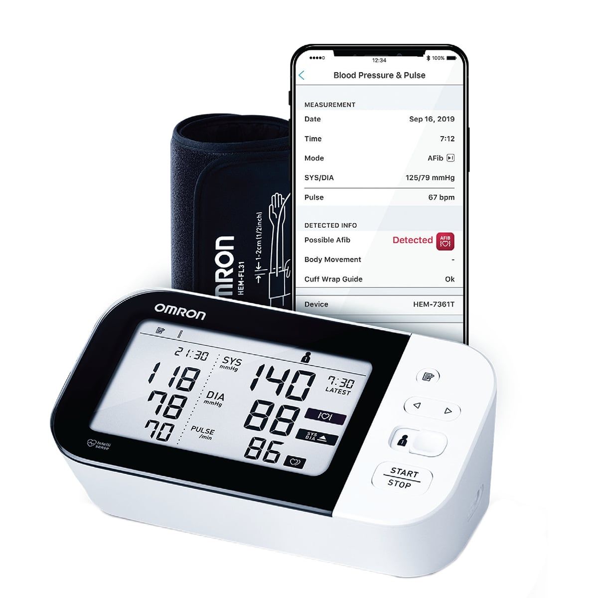 OMRON ADVANCED + AFIB INDICATOR BLOOD PRESSURE MONITOR photo