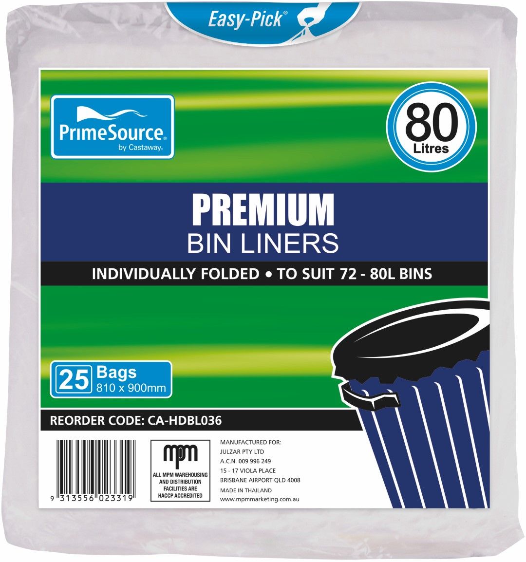 PRIMESOURCE GARBAGE BAGS / PREMIUM CLEAR 72-80L / BOX/250 photo