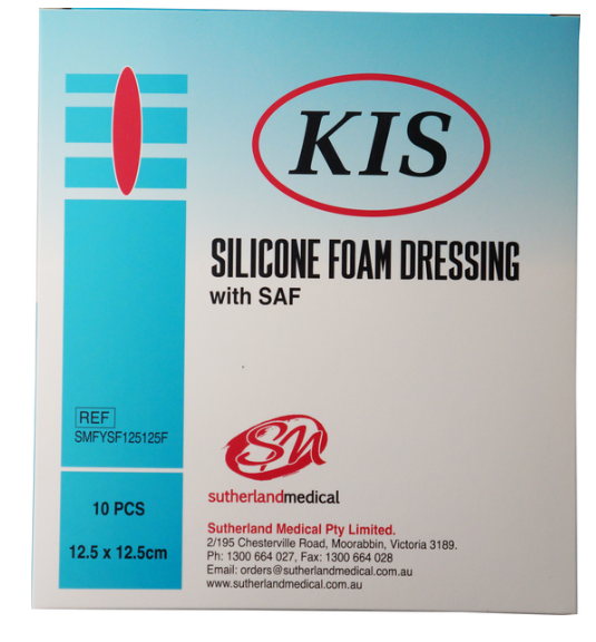 KIS SILICONE FOAM DRESSING / BORDER / 12.5 x 12.5 (8.5 x 8.5)CM / BOX OF 10 photo