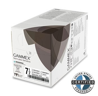 ANSELL GAMMEX NON LATEX SENSITIVE SURGICAL GLOVES / SIZE 5.5 / BOX OF 50 photo