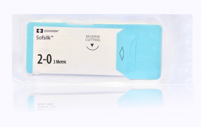 SOFSILK BLACK SUTURES / 2-0 / 24MM / 18'' / C-14 / BOX OF 36 photo