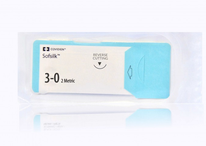 SOFSILK BLACK SUTURE / 3-0 / 19MM / 45CM / C-13 / BOX OF 36 photo
