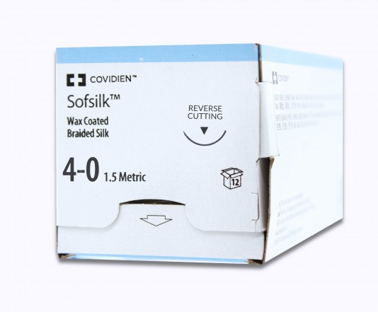 SOFSILK BLACK SUTURES / 4-0 / 19MM / 45CM / C-13 / BOX OF 36 photo