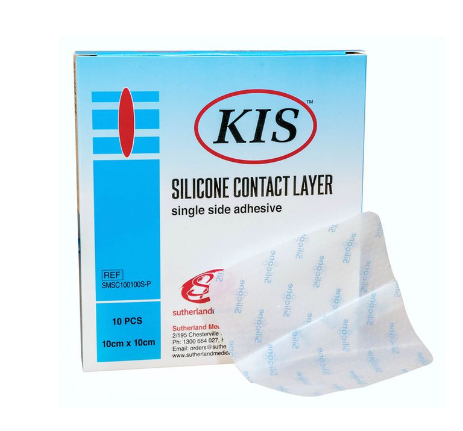 KIS SILICONE WOUND CONTACT LAYER DRESSING / 10CM X 10CM / BOX OF 10 photo