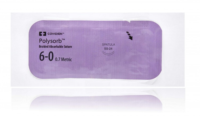 POLYSORB VIOLET SUTURES / 6-0 / 8.6MM / 45CM / SS-24 / BOX OF 12 photo