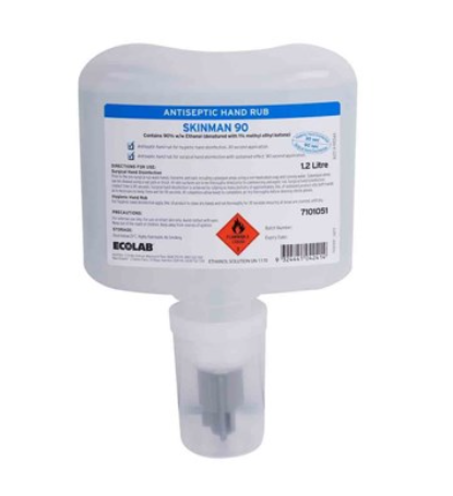 ECOLAB SKINMAN 90% ETHANOL ANTISEPTIC SURGICAL ALCOHOL HAND RUB / 1.2L / EACH  photo
