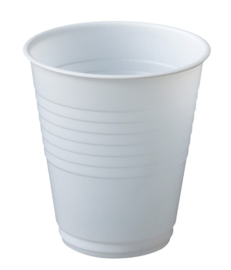 WHITE PLASTIC WATER CUP / 200ML / BOX OF 1000 photo