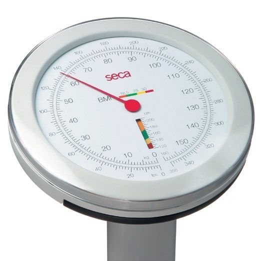 SECA MECHANICAL COLUMN SCALE WITH BMI DISPLAY AND EVALUATION photo