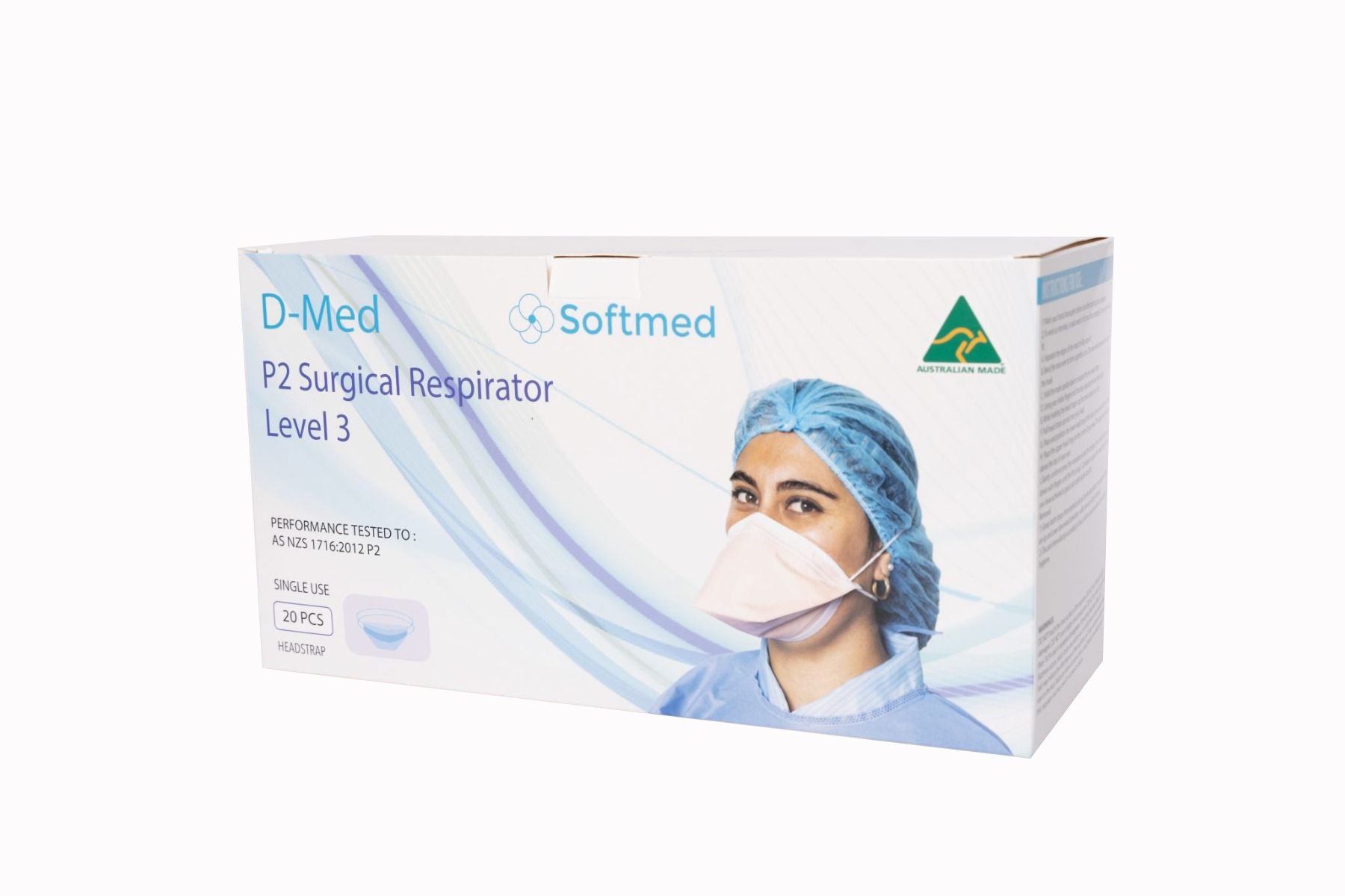 SOFTMED D-MED N95/FFP2 PUBLIC/ RESPIRATOR & SURGICAL MASK / BOX OF 20 photo