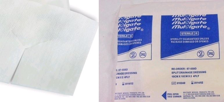 SPLIT DRAIN SWAB / STERILE / 10CM X 10CM / PACK OF 30 photo