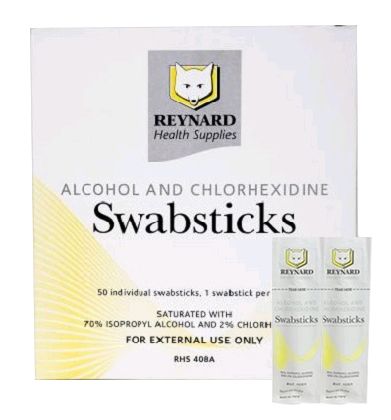 SWAB STICK 2% CHLHEX 70% ALC / BOX OF 50 photo