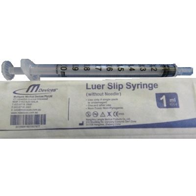 MDEVICES SYRINGE / LUER SLIP / 1ML  / CONCENTRIC NOZZLE /BOX OF 100 photo