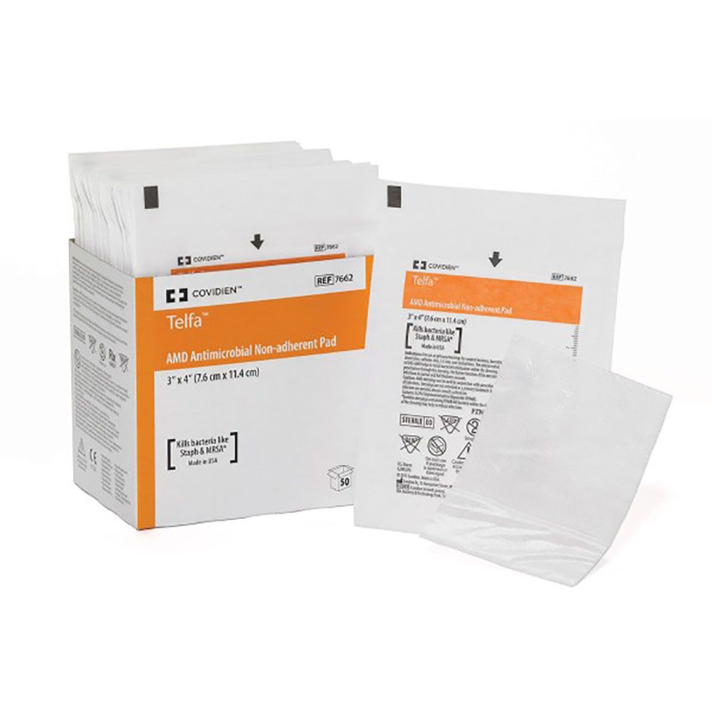 TELFA ANTIMICROBIAL DRESSING / 10CM X 7.5CM / BOX OF 50 photo