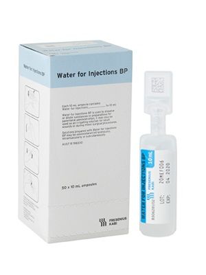 FRESENIUS KABI WATER FOR INJECTION AMPOULES / 10ML / BOX OF 50 photo