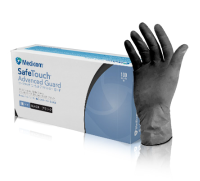 SAFETOUCH ADVANCED GUARD BLACK NITRILE EXAM GLOVES