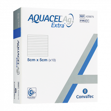 AQUACEL AG+ EXTRA SILVER ANTIMICROBIAL / 5 X 5CM / BOX OF 10