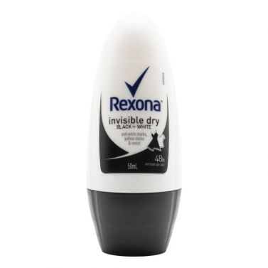 REXONA ANTI-PERSPIRANT DEODORANT ROLL-ON INVISIBLE BLACK + WHITE 50ML