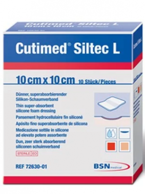 CUTIMED SILTEC BORDER DRESSING / STERILE / 10CM X 10CM / BOX OF 10