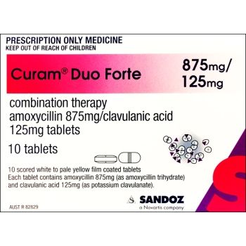 CURAM DUO FORTE 875/125 TABLETS / BOX OF 10