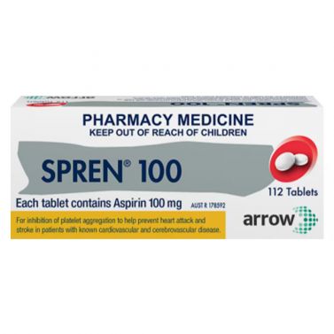 SPREN 100MG TAB ASPIRIN 112'S / BOX OF 112