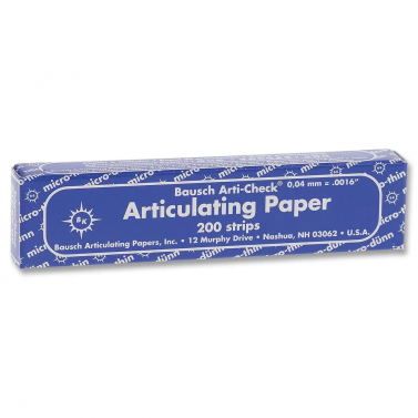 BAUSCH ARTICULATING PAPER BK09 / BLUE / 200 STRIPS / BOX OF 40 