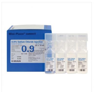 BRAUN SODIUM CHLORIDE 0.9% FOR INJECTION / BOX OF 20 / 20ML