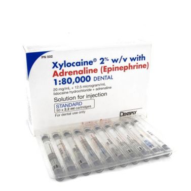 LIDOCAINE (LIGNOCAINE) 2% ADRENALINE 1:80,000 / 2.2ml / BOX OF 50