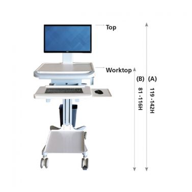 FISHER & WEBSTER COMPUTER TROLLEY WITH PRINTER SHELF