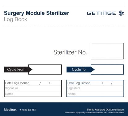GETINGE MEDITRAX SURGERY STERILISER LOG BOOK
