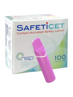 SAFETICET LANCETS / 21G / 2.20MM / 100CT / PINK / BOX OF 100