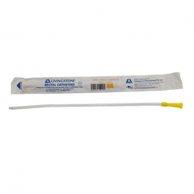 LIVINGSTONE RECTAL CATHETER TUBE / 20FG / YELLOW / 6.66MM DIAMETER / 40CM / STERILE / EACH