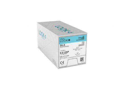 LOOK NON-ABSORBABLE BLACK BRAIDED SILK SUTURE