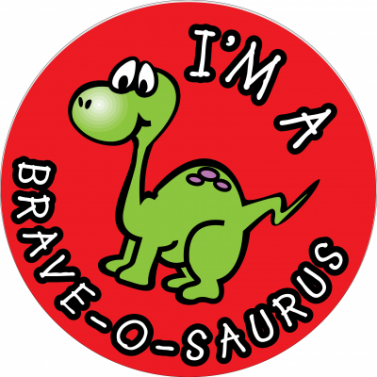 CHILDRENS STICKER I'M A BRAVE-O-SAURUS / ROLL OF 250