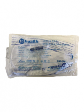 URINE BAGE WITH ANTI-REFLUX VALVE / STERILE CLEAR / 2L / EACH