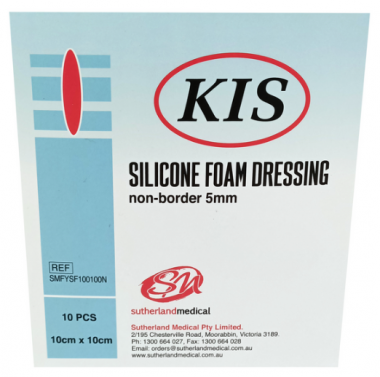 KIS SILICONE FOAM DRESSING / NON-BORDER / 10 x 10CM / BOX OF 10