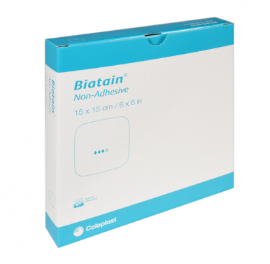 BIATAIN AG NON-ADHESIVE FOAM DRESSING / 15CM X 15CM / EACH