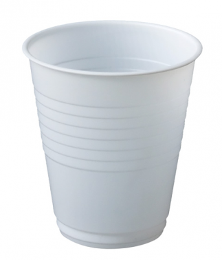 WHITE PLASTIC WATER CUP / 200ML / BOX OF 1000