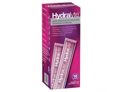 HYDRALYTE ELECTROLYTE ICE BLOCKS APPLE & BLACKCURRENT / 62.5ML / BOX OF 16