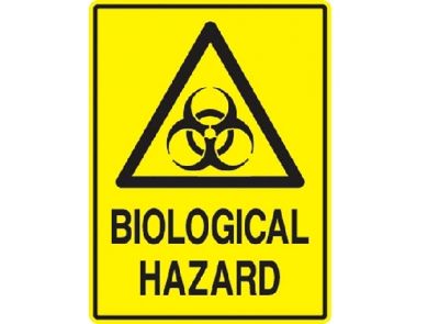 BIOLOGICAL HAZARD STICKER / 15CM X 11CM