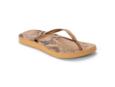 VIONIC WOMENS NOOSA PRINT TOE POST SANDAL - BRONZE SNAKE