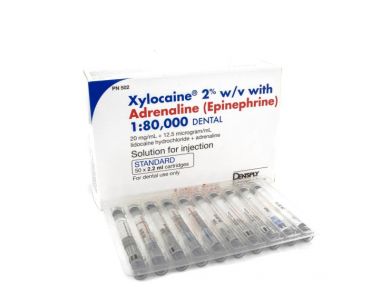 LIDOCAINE (LIGNOCAINE) 2% ADRENALINE 1:80,000 / 2.2ml / BOX OF 50