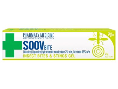 EGO SOOV PAIN AND ITCH RELIEF GEL WITH ANTISEPTIC FOR STINGS AND INSECT BITES