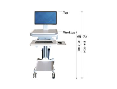 FISHER & WEBSTER COMPUTER TROLLEY WITH PRINTER SHELF