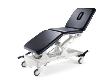 FORTRESS GLADIATOR 3-SECTION TABLE / WHITE FRAME / NAVY UPHOLSTERY / FULLY ELECTRIC