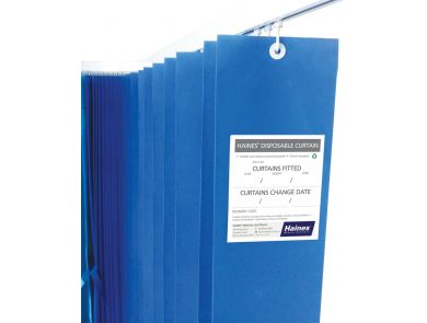 HAINES DISPOSABLE CURTAINS / 4.5M X 2M DROP (BOX OF 8)