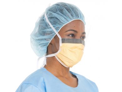 HALYARD FLUIDSHIELD FOG-FREE SURGICAL MASK WITH WRAPAROUND SPLASHGUARD AND ANTI-GLARE VISOR / BOX OF 25