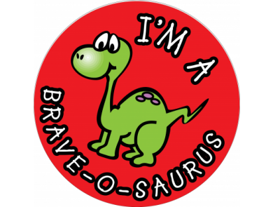 CHILDRENS STICKER I'M A BRAVE-O-SAURUS / ROLL OF 250