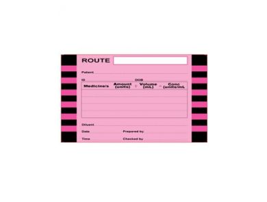 MERMED MISCELLANEOUS ROUTE LABEL / BLACK ON PINK / 100MM X 60MM / BOX OF 500